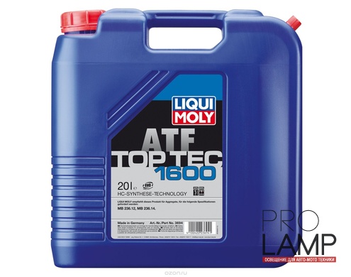 LIQUI MOLY Top Tec ATF 1600 — НС-синтетическое трансмиссионное масло для АКПП 20 л.